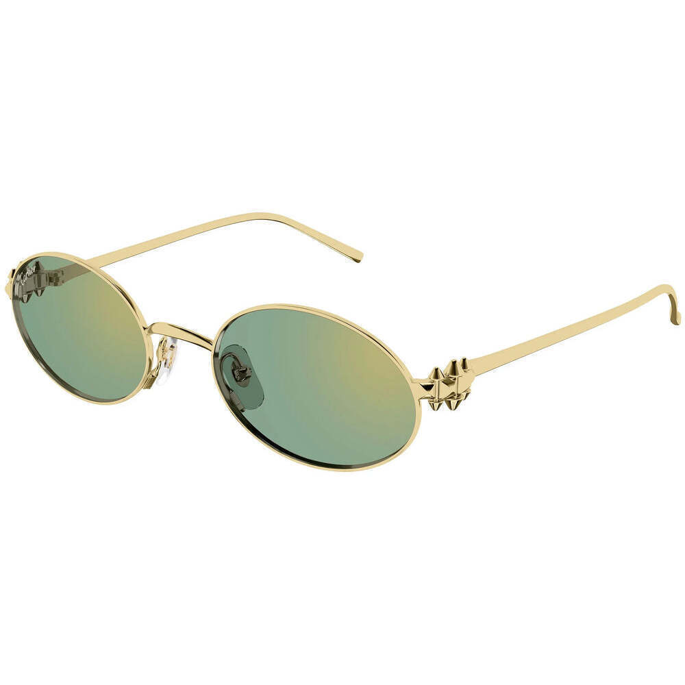 Cartier CT0644S Sunglasses Gold Green Metal Round